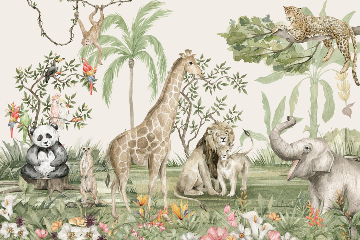 Tropical Rainforest Animal Wallpaper in your room