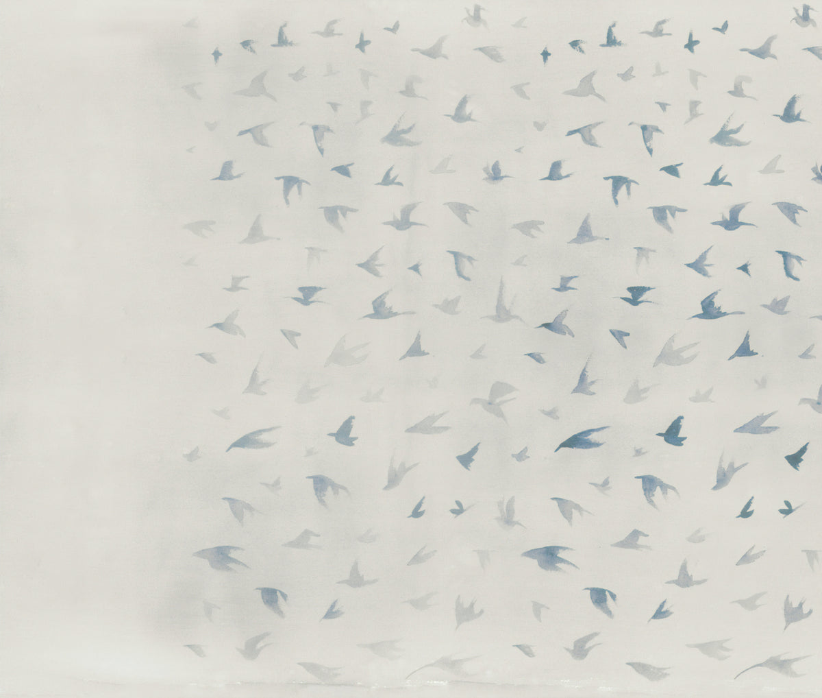 Minimalist Watercolor Flying Birds Wallpaper in your room