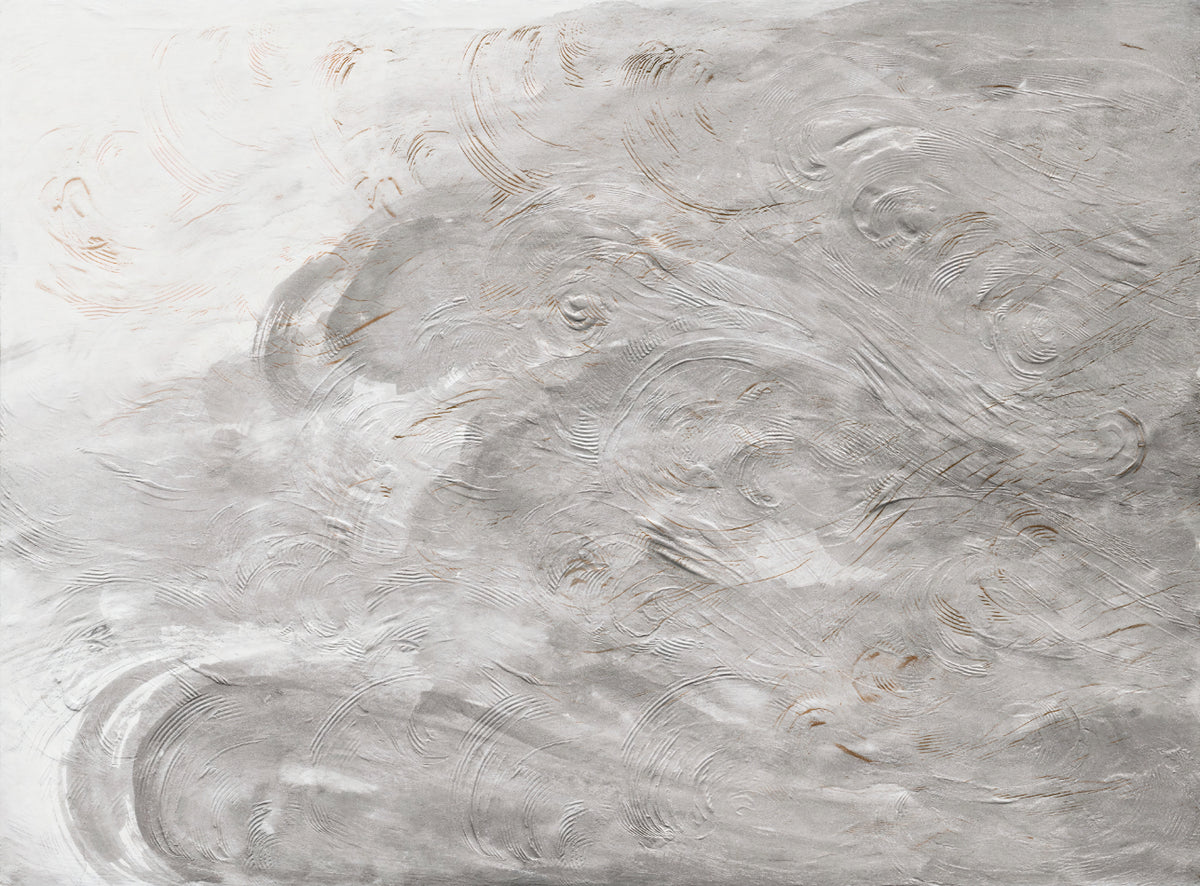 Elegant Gray Textured Swirl Wallpaper in your room