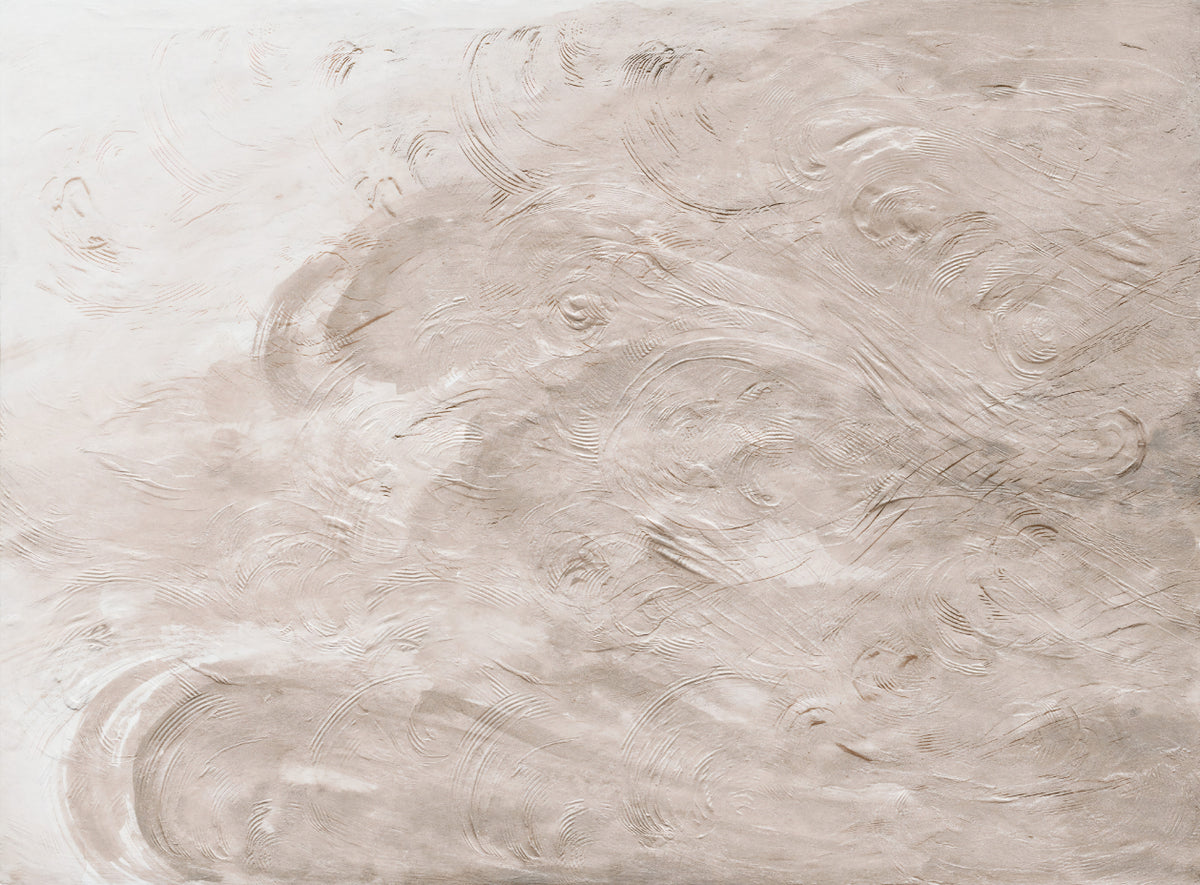Beige Textured Swirl Wall Mural in your room — zoomed