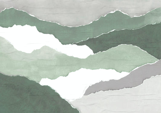 Green Abstract Torn Paper Wallpaper
