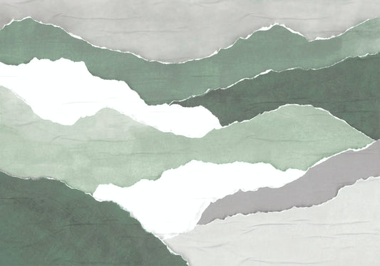 Green Abstract Torn Paper Wallpaper