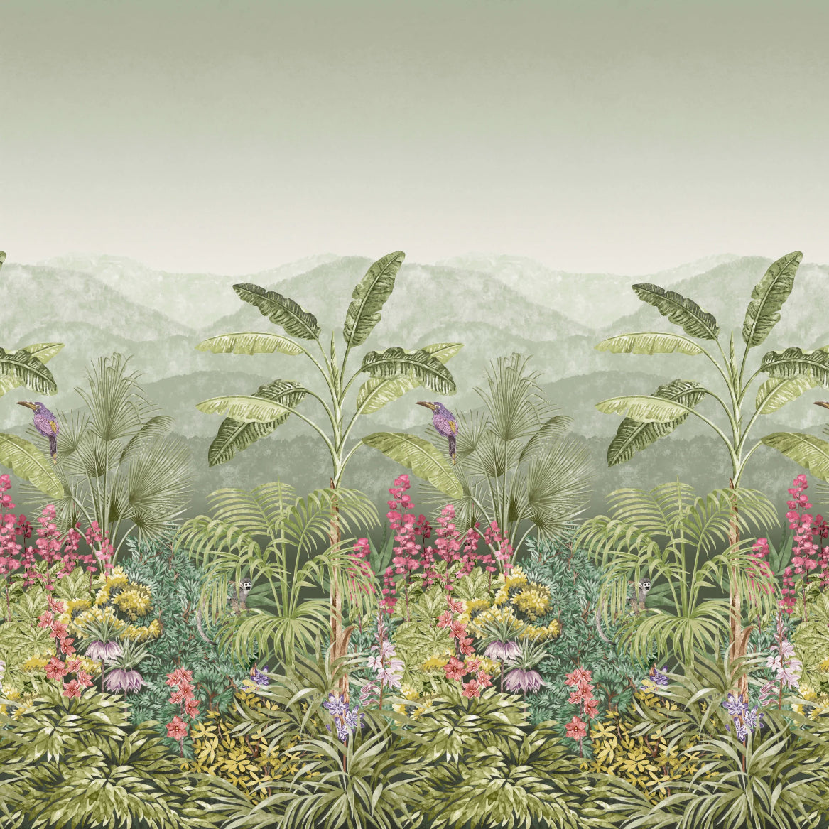 Tropical Jungle Botanical Wall Mural