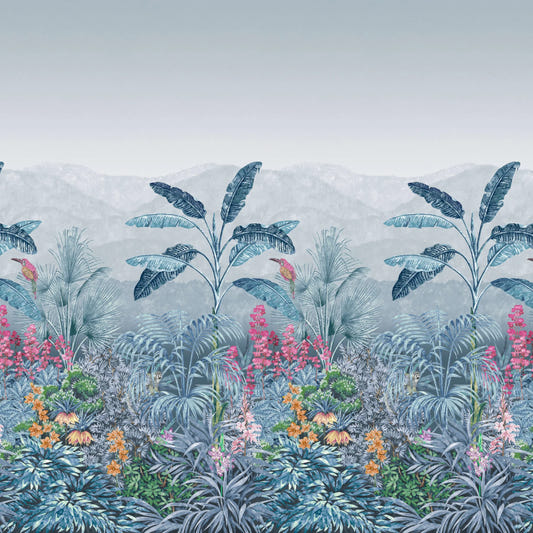 Blue Tropical Wallpaper Mural