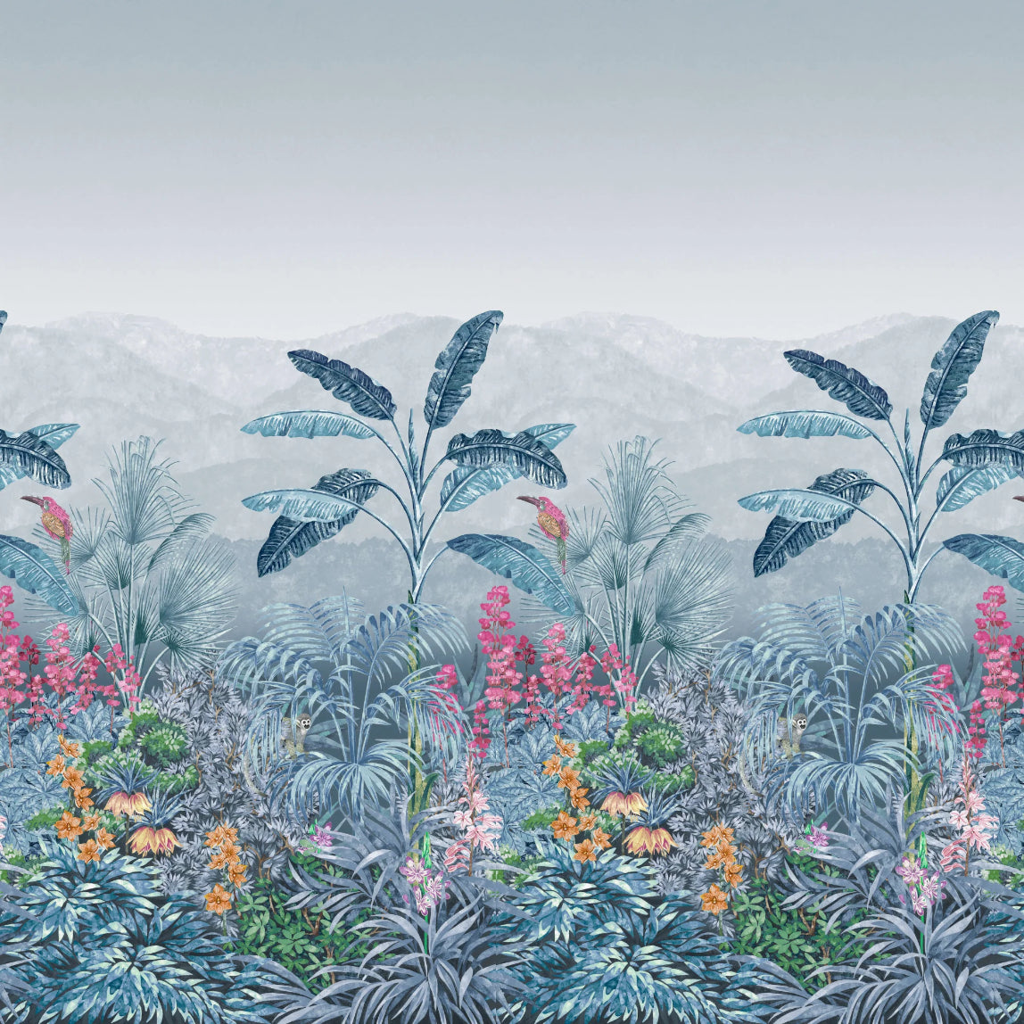 Blue Tropical Wallpaper Mural