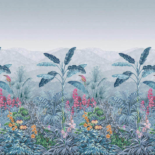 Blue Tropical Wallpaper Mural