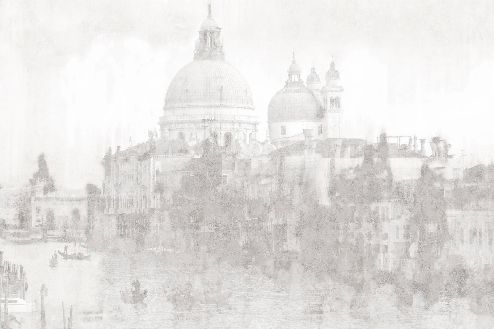 Monochrome Venice Cityscape Wall Mural