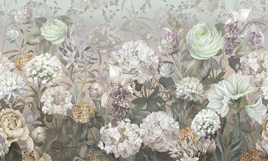 Elegant Pastel Floral Wall Mural