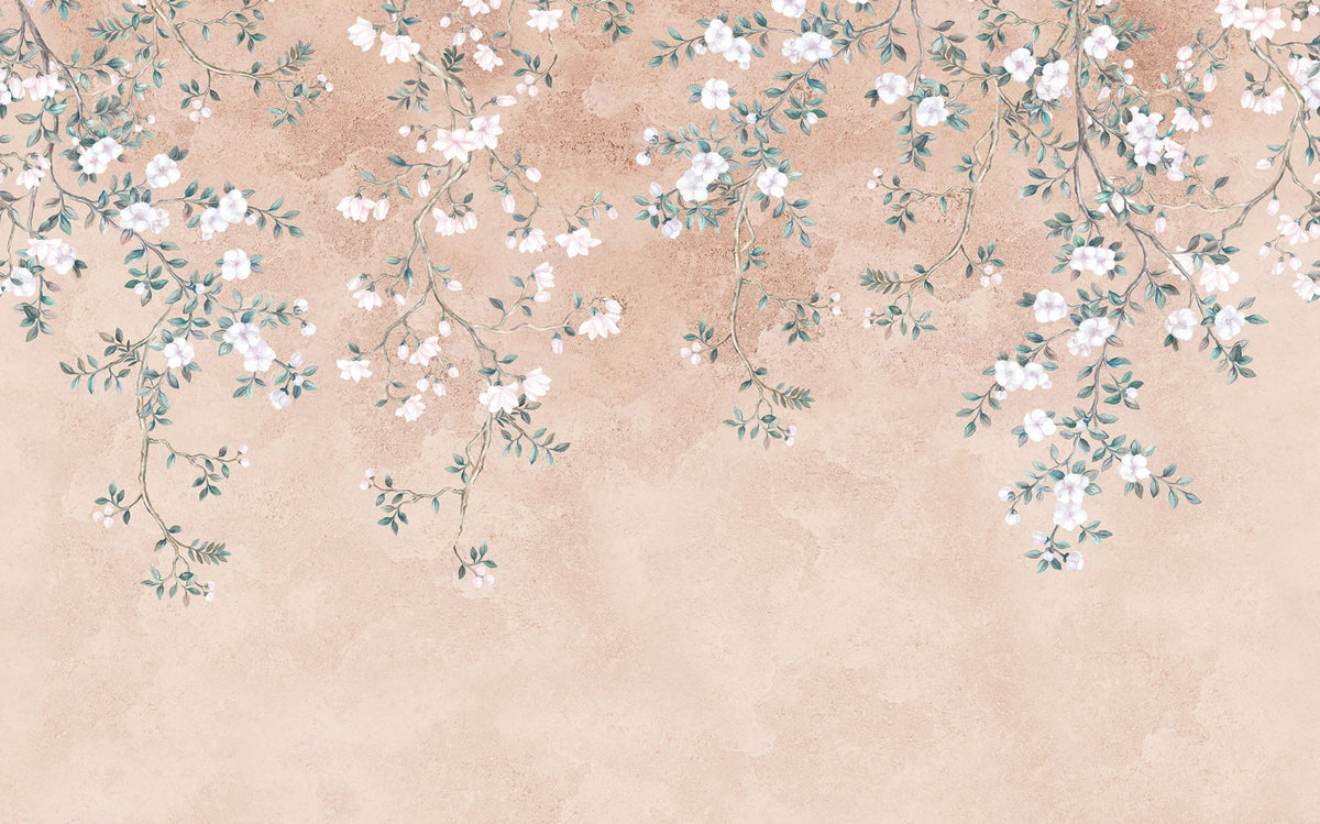 Delicate Floral Branch Wall Mural in your room