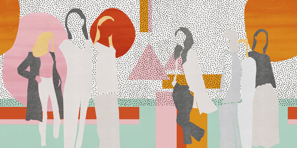 Abstract Modern Silhouette Wall Mural in your room — zoomed