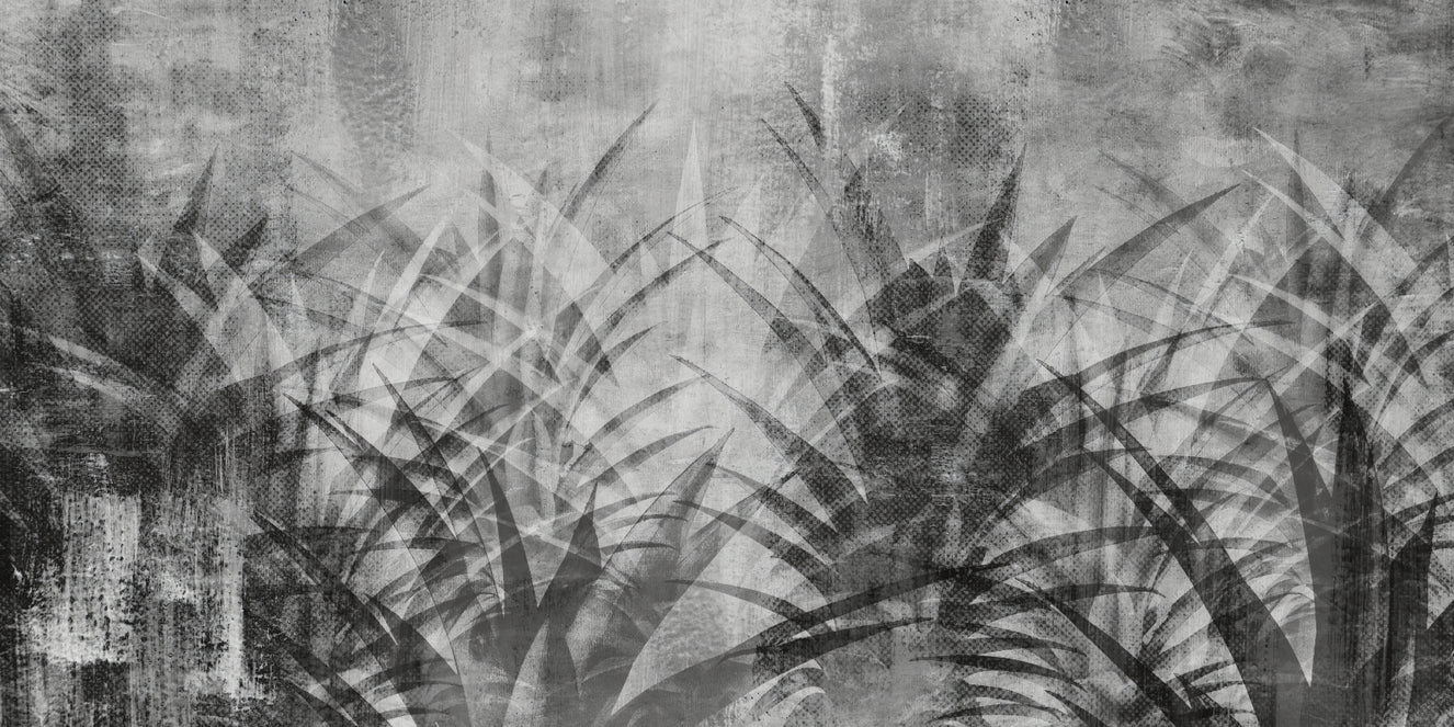 Monochrome Botanical Leaf Wall Mural