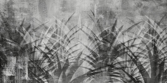 Monochrome Botanical Leaf Wall Mural
