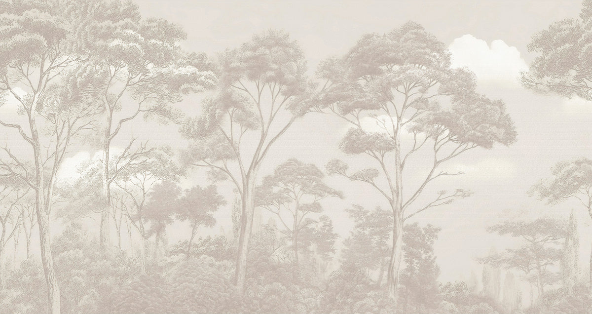 Elegant Monochrome Forest Wall Mural in your room