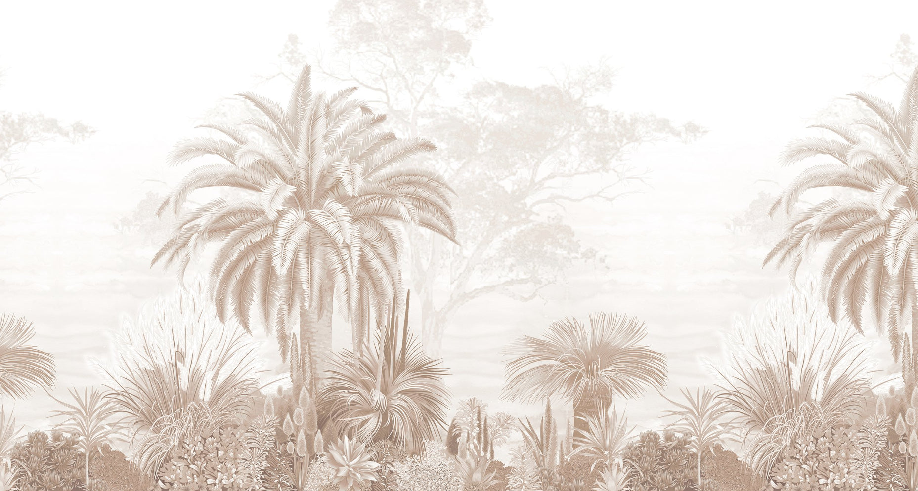 Monochrome Tropical Palm Wallpaper