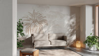 Detailed palm tree mural for living rooms
