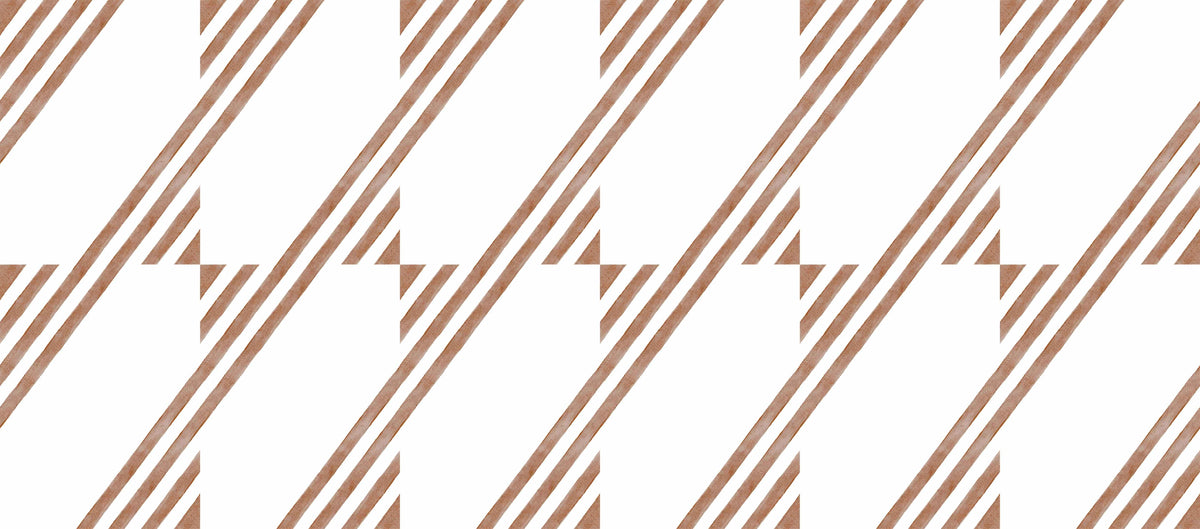 Terracotta Geometric Stripe Wallpaper