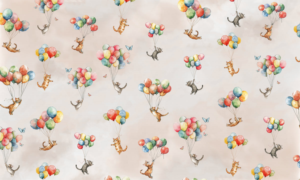 Floating Feline Fantasy Wallpaper in your room