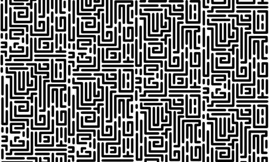 Monochrome Maze Geometric Wallpaper