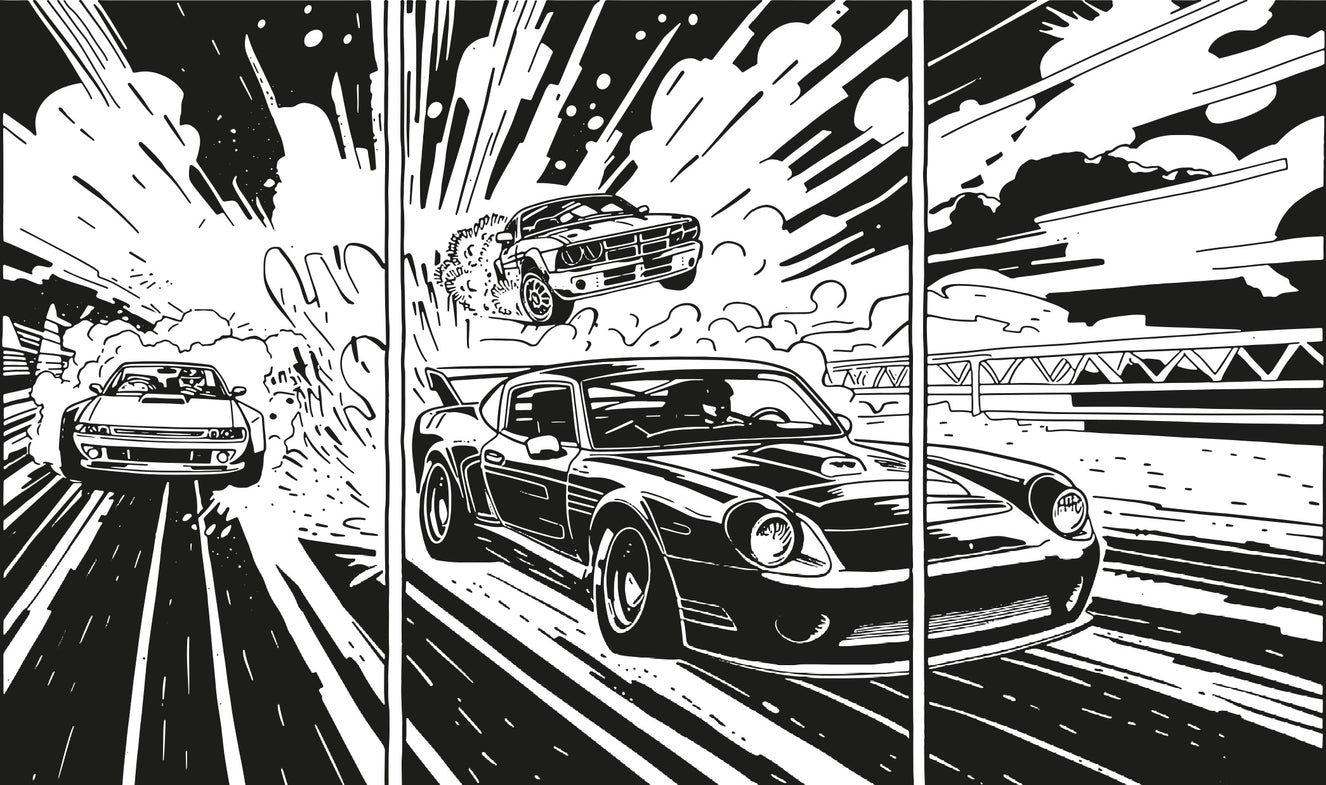 Monochrome Muscle Car Wallpaper
