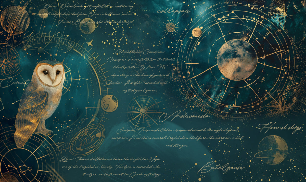 Nocturnal Navigator Celestial Wallpaper in your room — zoomed