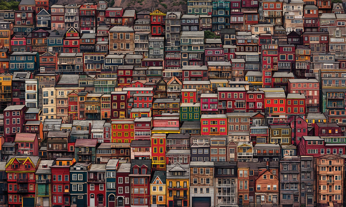 Nested Neighborhoods Urban Wallpaper in your room — zoomed