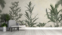 Lush Verdant Valleys wall mural for stylish living room interiors.