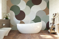 Line art geometric wallpaper in matte finish

