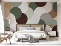 Diamond grid wallpaper for walls in neutral colors

