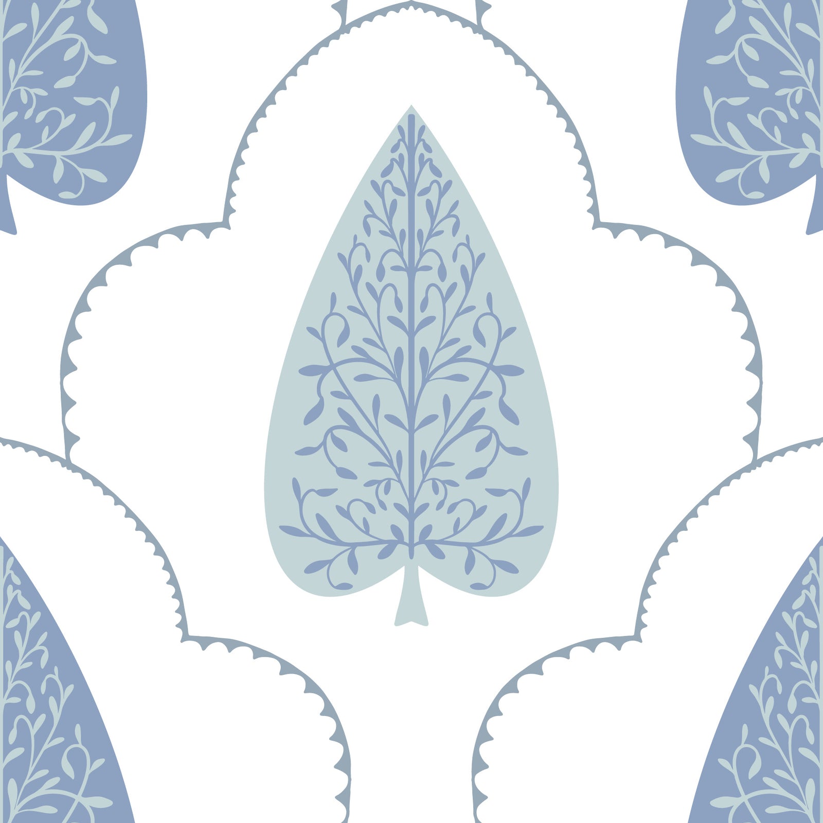 Blue Botanic Arbor Wallpaper⁠