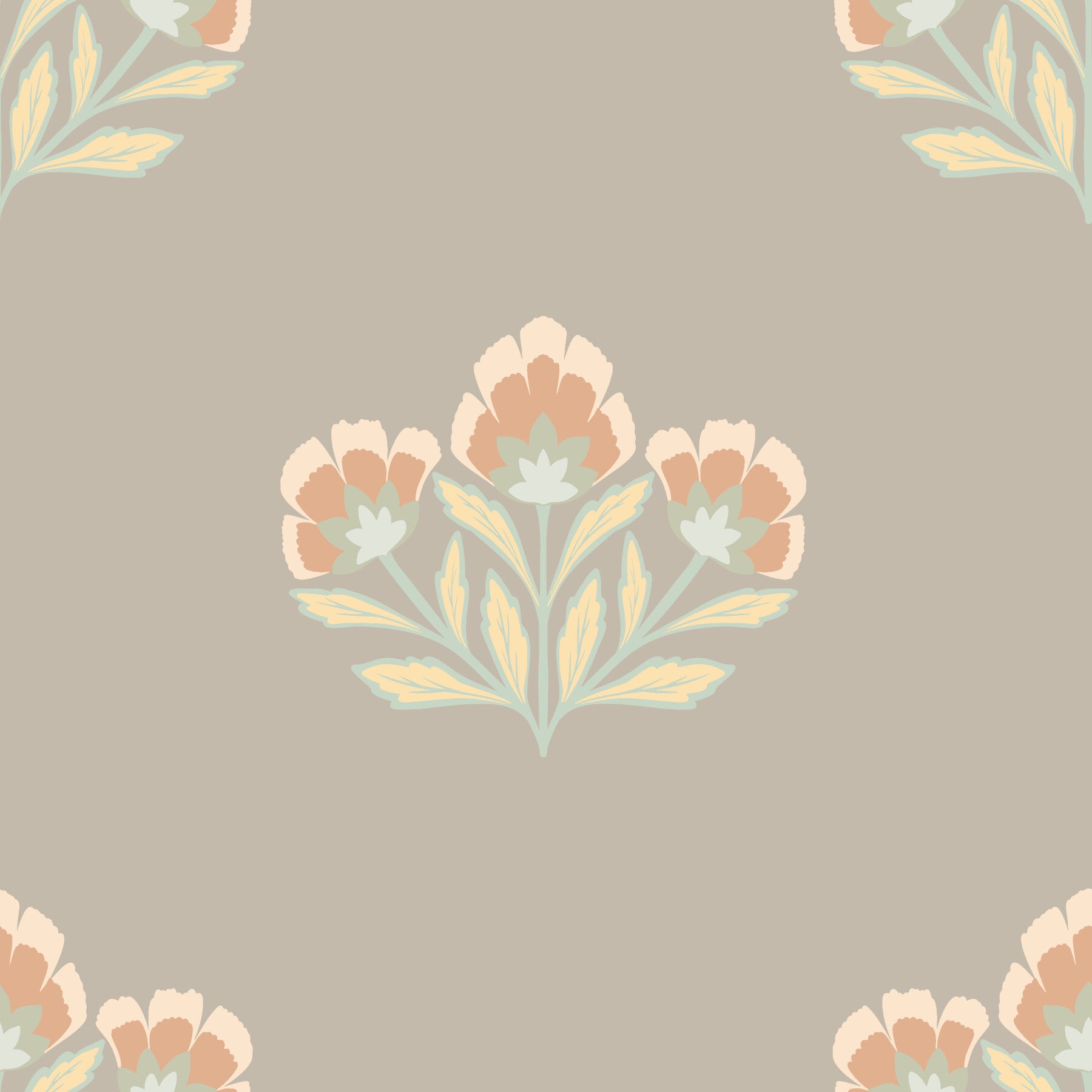 Soft Floral Symphony Wallpaper⁠ in your room — zoomed