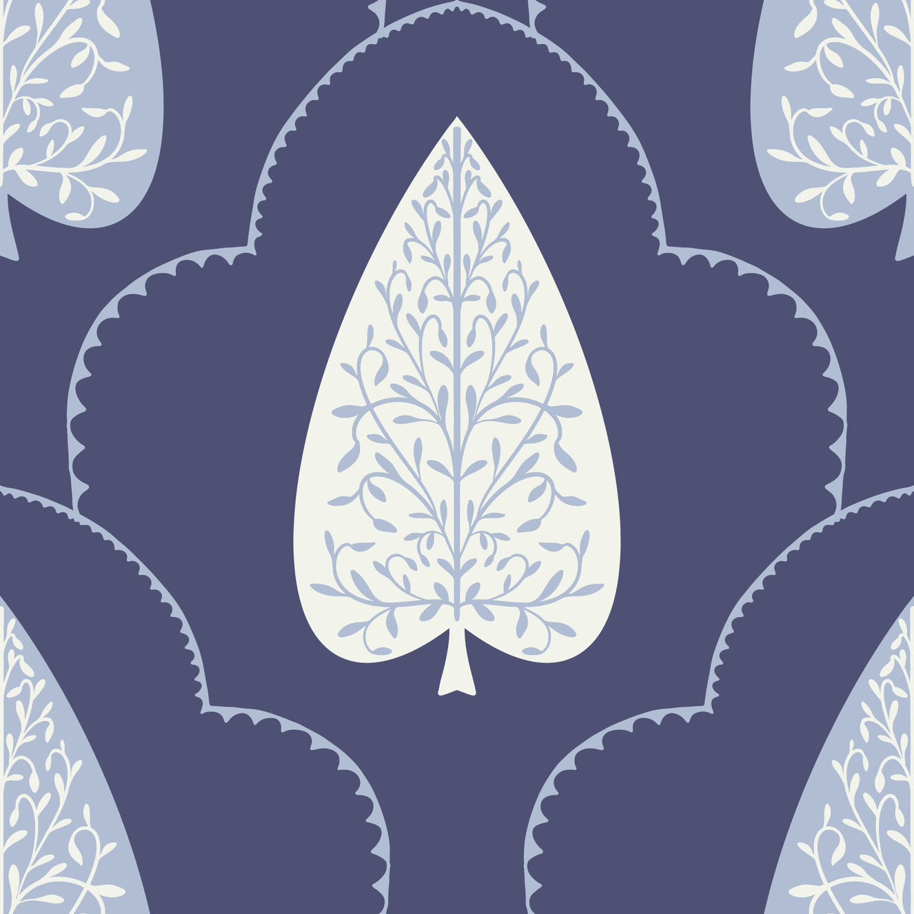 Indigo Grove: Botanical Echoes Wallpaper⁠