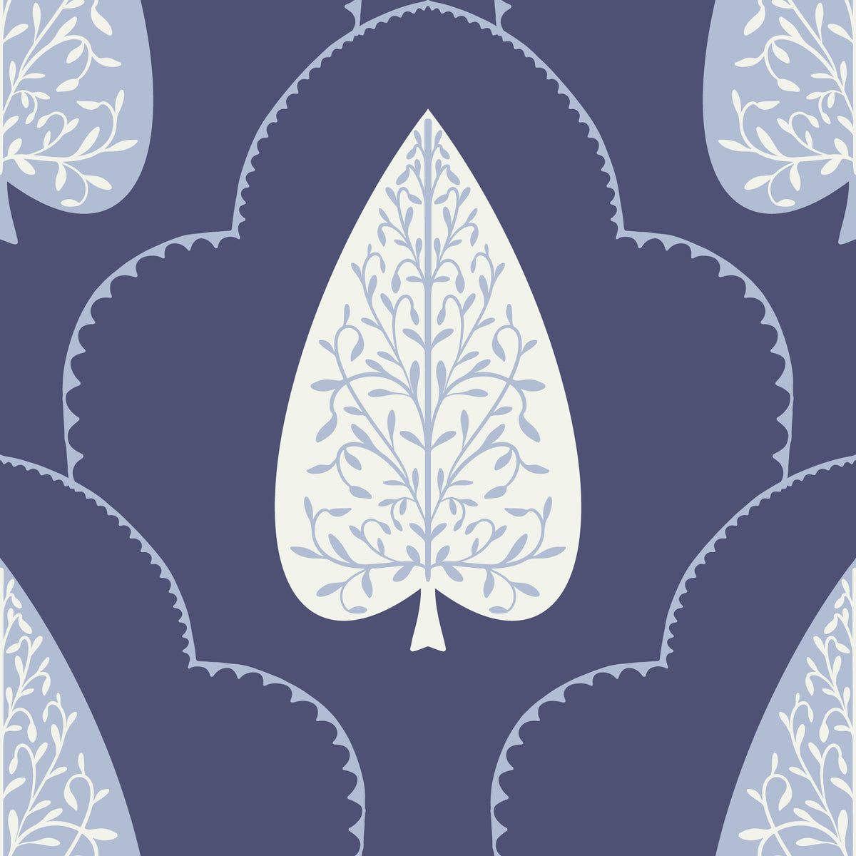 Indigo Grove: Botanical Echoes Wallpaper⁠ in your room