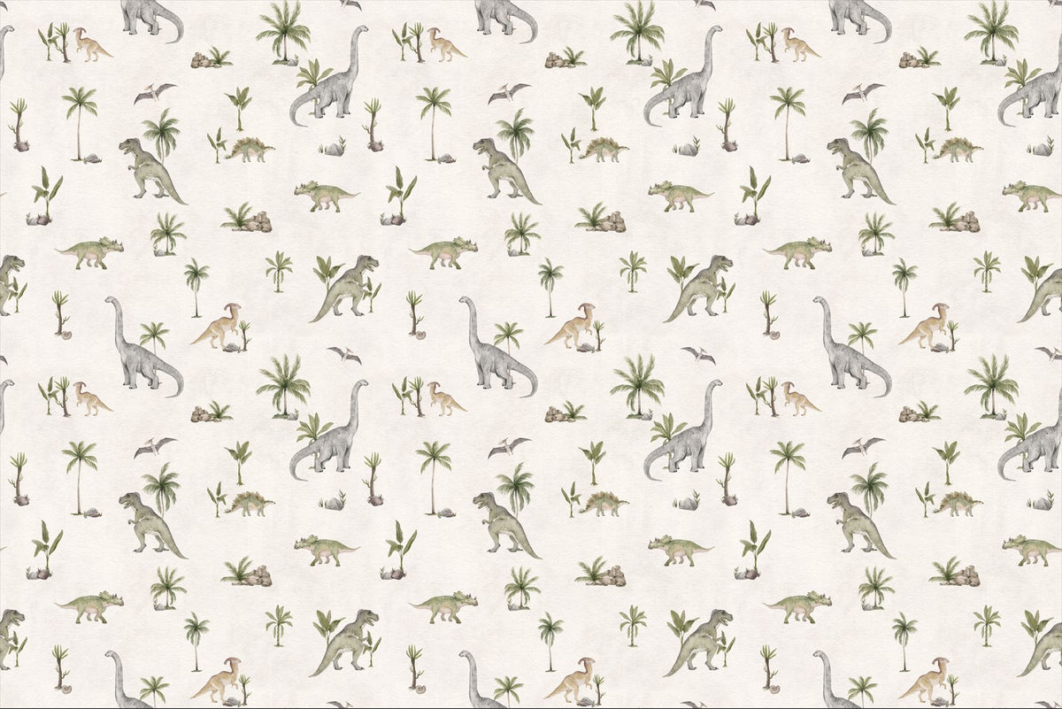 Cream Beige Dinosaur Wallpaper in your room