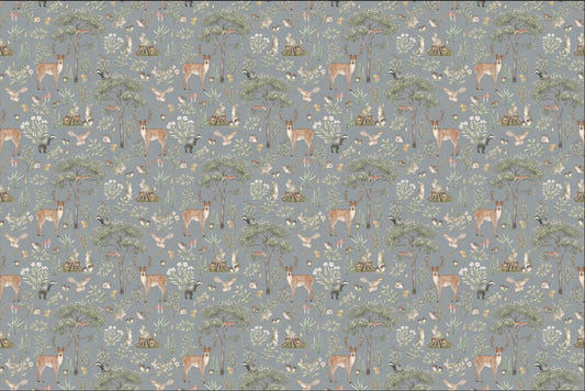 Dusty Blue Wildlife Wallpaper
