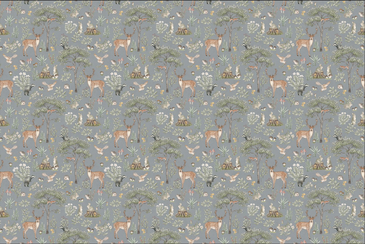 Dusty Blue Wildlife Wallpaper in your room