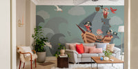 Fun pirate ship mural