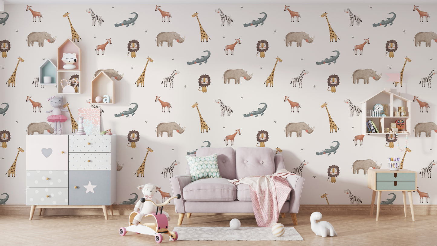 Jungle Safari Animals Wallpaper For Walls