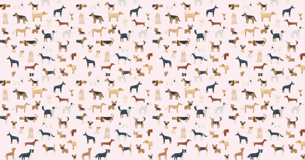Pink Canine Collection Wallpaper in your room