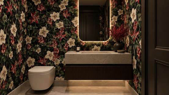 Midnight Garden Botanical Bloom Wallpaper⁠