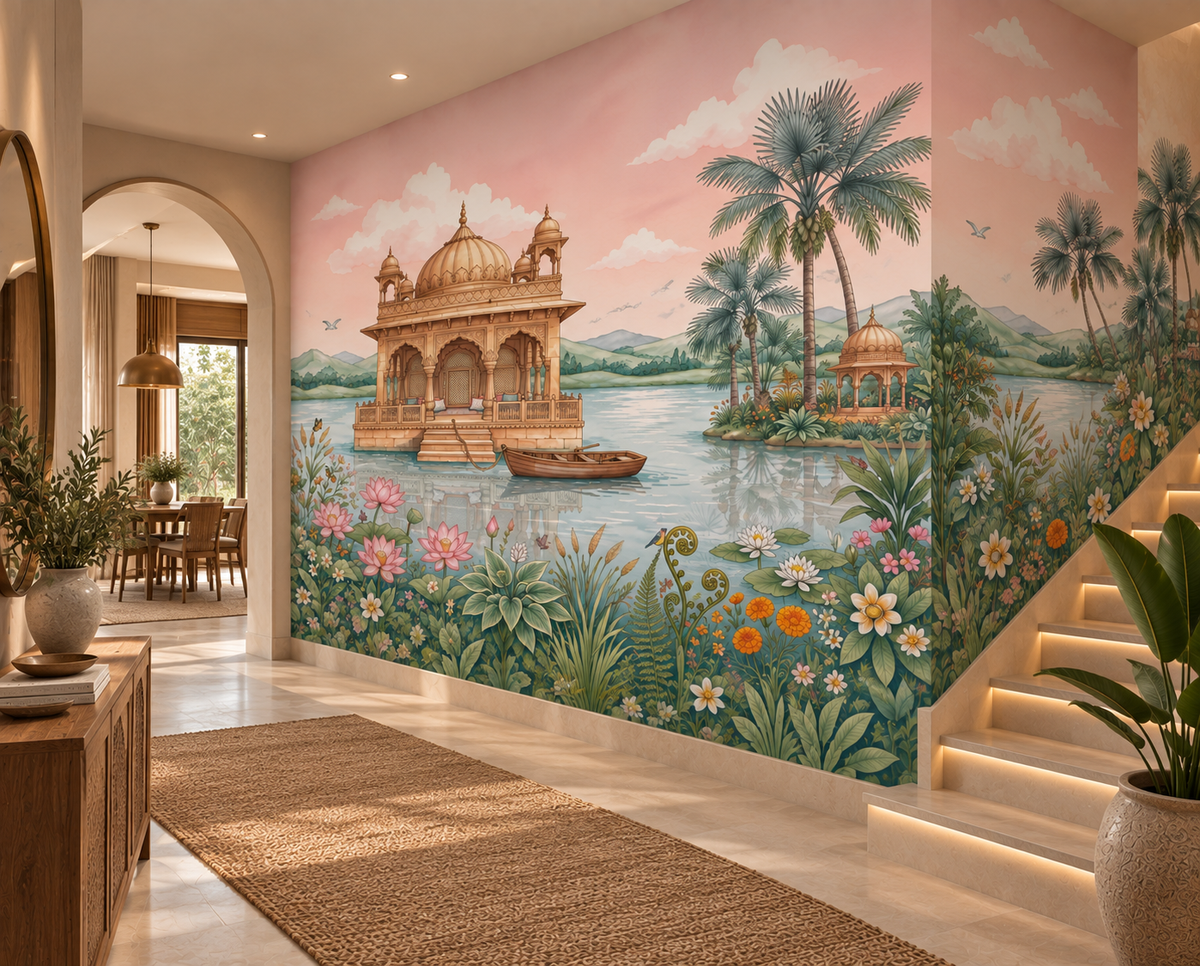 The Lotus Lake Palace Wall Mural -RJM03