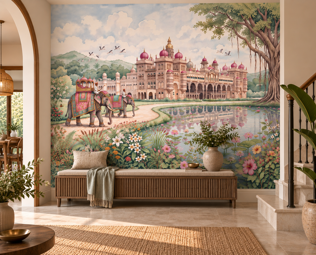 The Maharaja’s Lotus Garden Wall Mural - RJM06