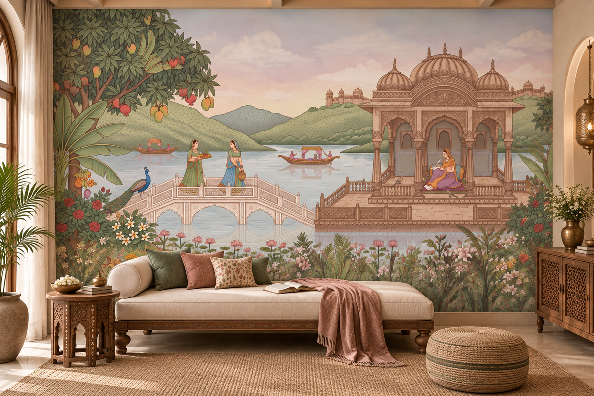 The Royal Lotus Pavilion Wall Mural-RJM07