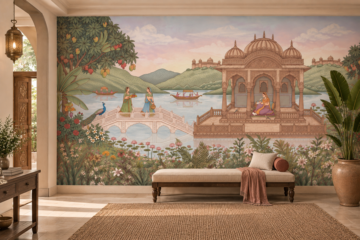 The Royal Lotus Pavilion Wall Mural-RJM07
