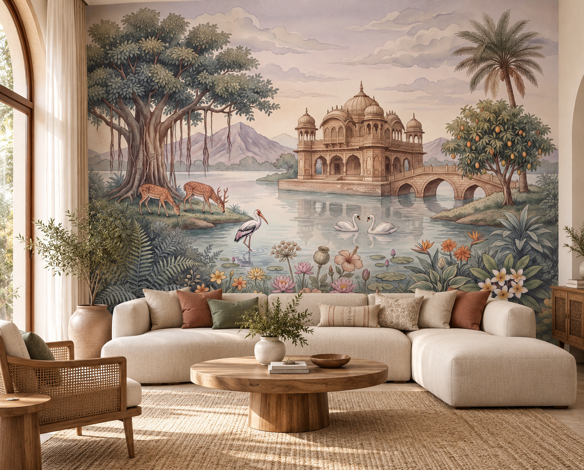 The Enchanted Lake Palace Wall Mural-RJM09