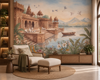 The Sacred Ghats at Dawn Wall Mural-RJM11