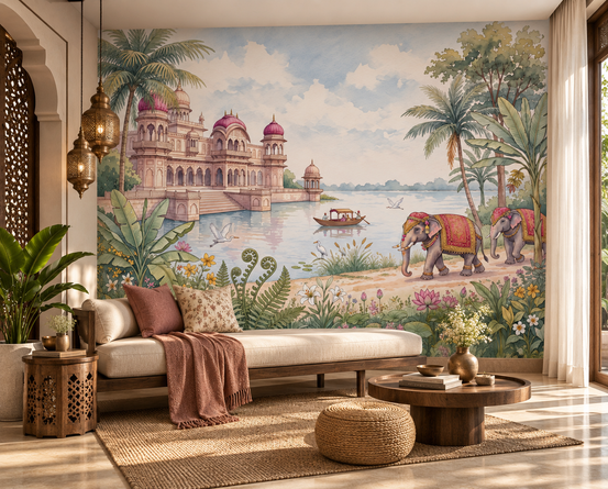 The Maharaja’s Elephant Garden  Wall Mural-RJM12