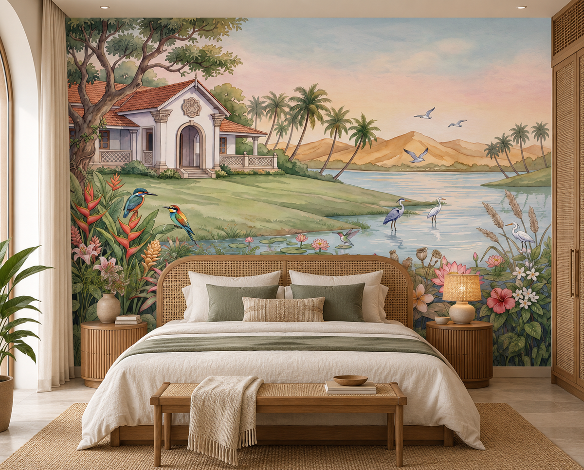The Tropical Lake Estate Wall Mural-RJM13