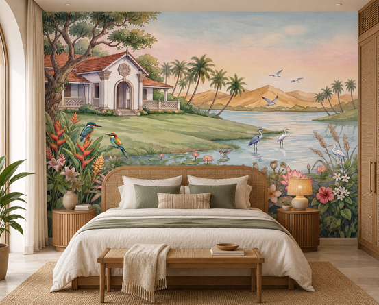 The Tropical Lake Estate Wall Mural-RJM13