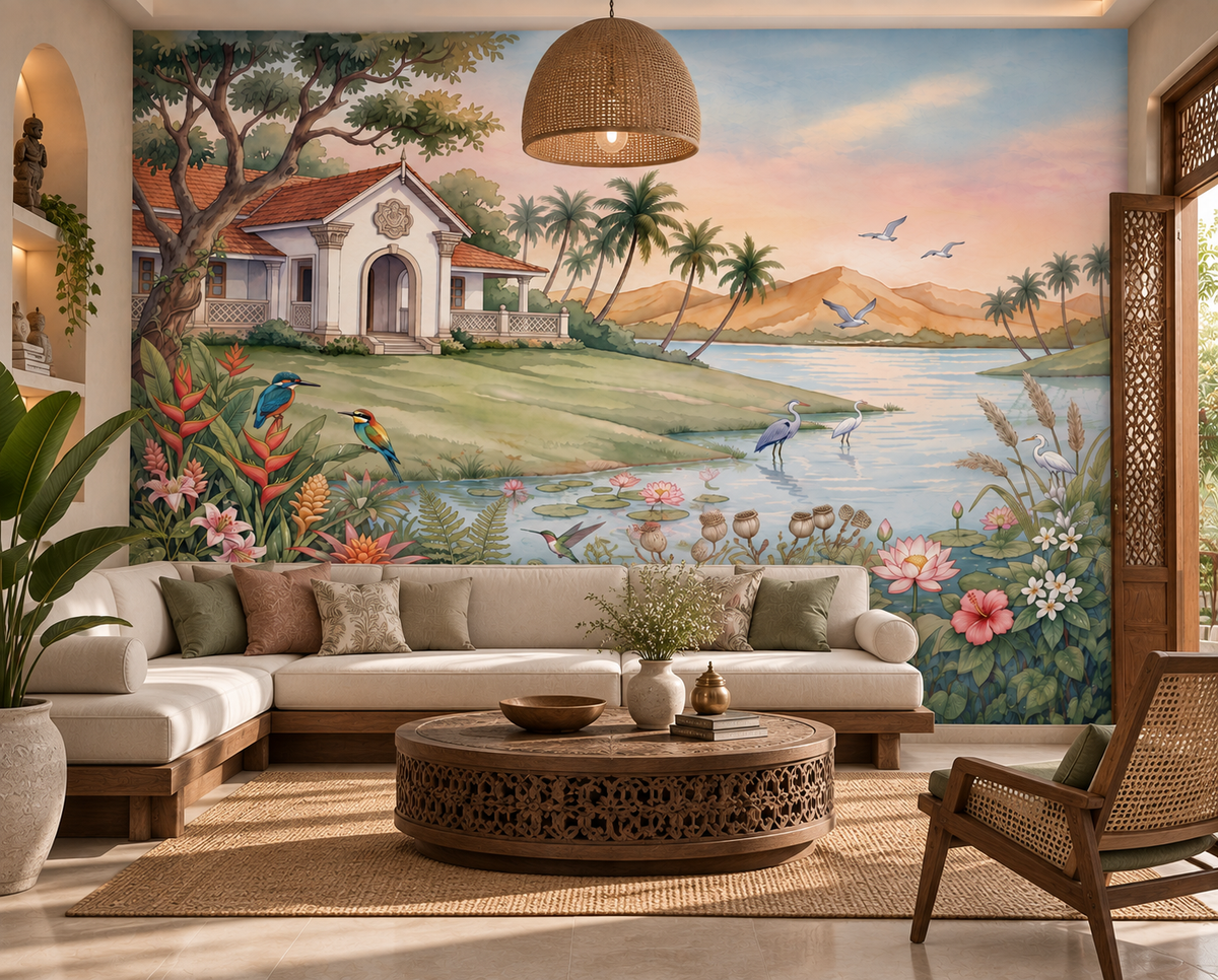 The Tropical Lake Estate Wall Mural-RJM13