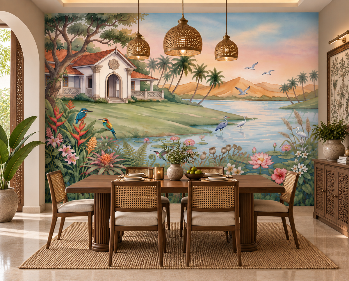 The Tropical Lake Estate Wall Mural-RJM13